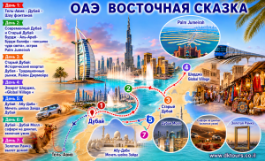 карта тура ОАЭ ВОСТОЧНАЯ СКАЗКА